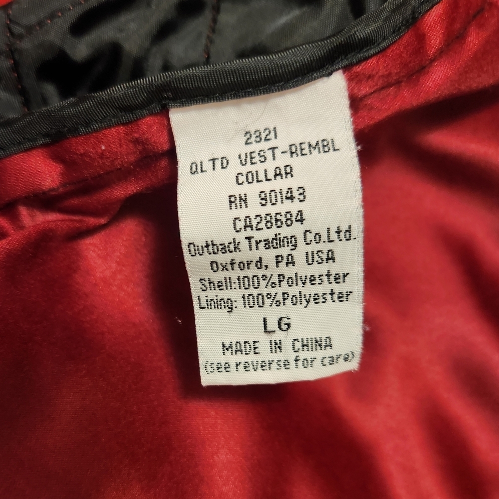 OUTBACK TRADING CO. Classic Quilted Red Vest SZ Lg Women's - Picture 4 of 12